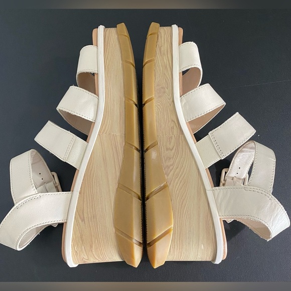 Sorel Joanie lll Platform Wedge Sandals 90s Neutral Off White Leather Chunky - Picture 12 of 17